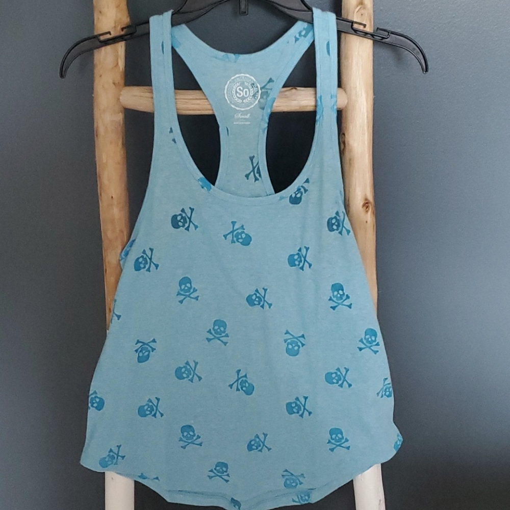 Sonoma brand women's skull-print racerback tank top.
